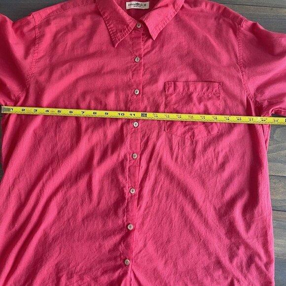 Natural Life Hot Pink Oversized Button-Down Collared Lagenlook Women Size M (Y5) - Picture 12 of 13